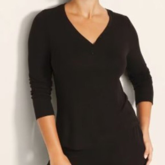 NWT Soma Lightweight Rib Long-Sleeve Henley Top - Picture 2 of 6